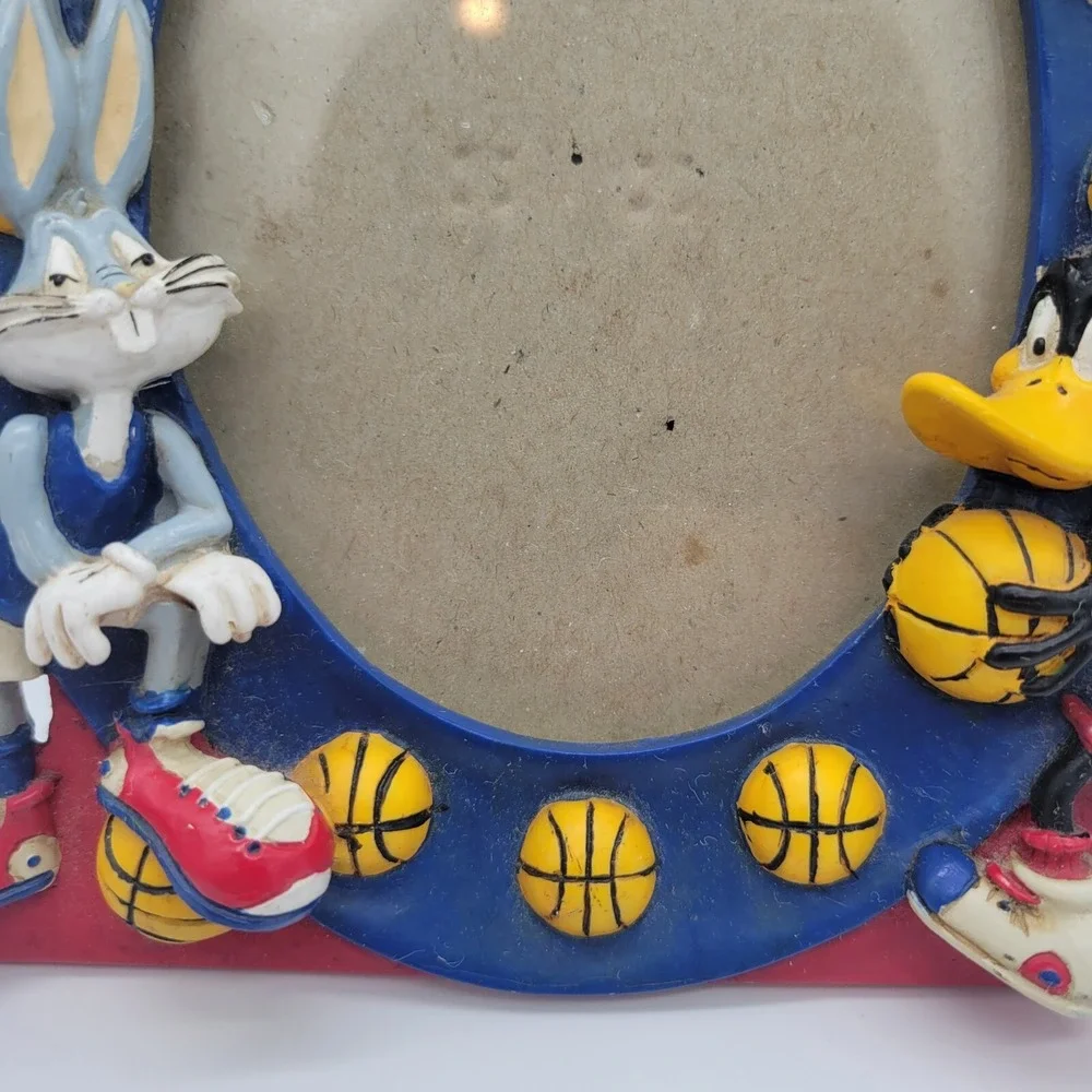 Vintage Looney Tunes Bugs Bunny & Daffy Duck Basketball Picture Frame Lot Of 2